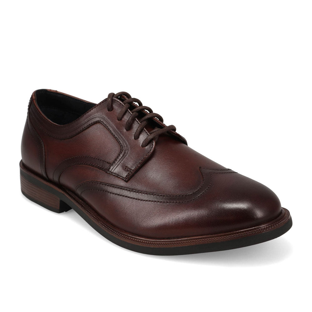 Mahogany-Dockers Mens Atkins Dressy Wingtip Oxford Shoe