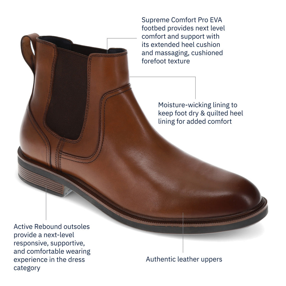 Butterscotch-Dockers Mens Ander Genuine Leather Dress Chelsea Boot