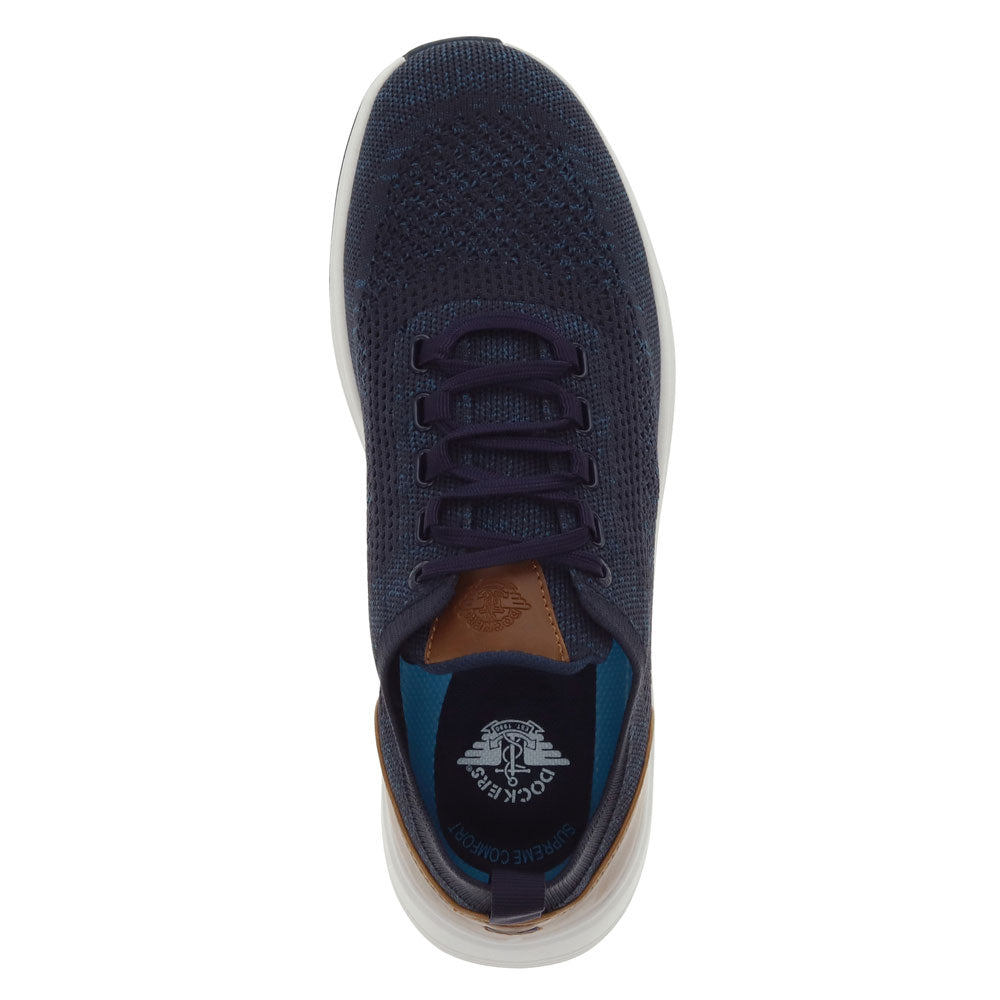 Navy/Tan-Dockers Mens Bardwell Lightweight Knit Lace Up Casual Shoe