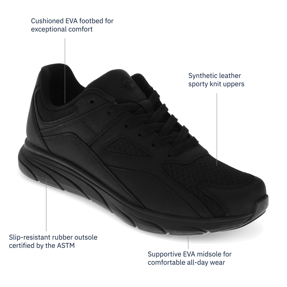 Black-Dockers Mens Troy Slip-Resistant Casual Sneaker