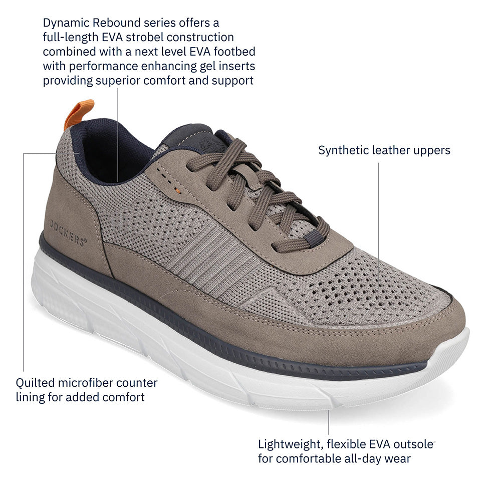 Light Grey-Dockers Mens Ready Set Go Knit Sneaker