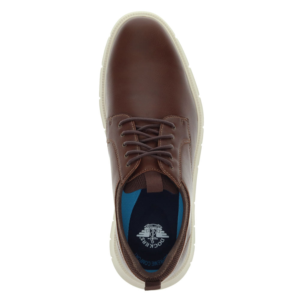 Dark Tan-Dockers Mens Trine Slip Resistant Work Casual Oxford Shoe