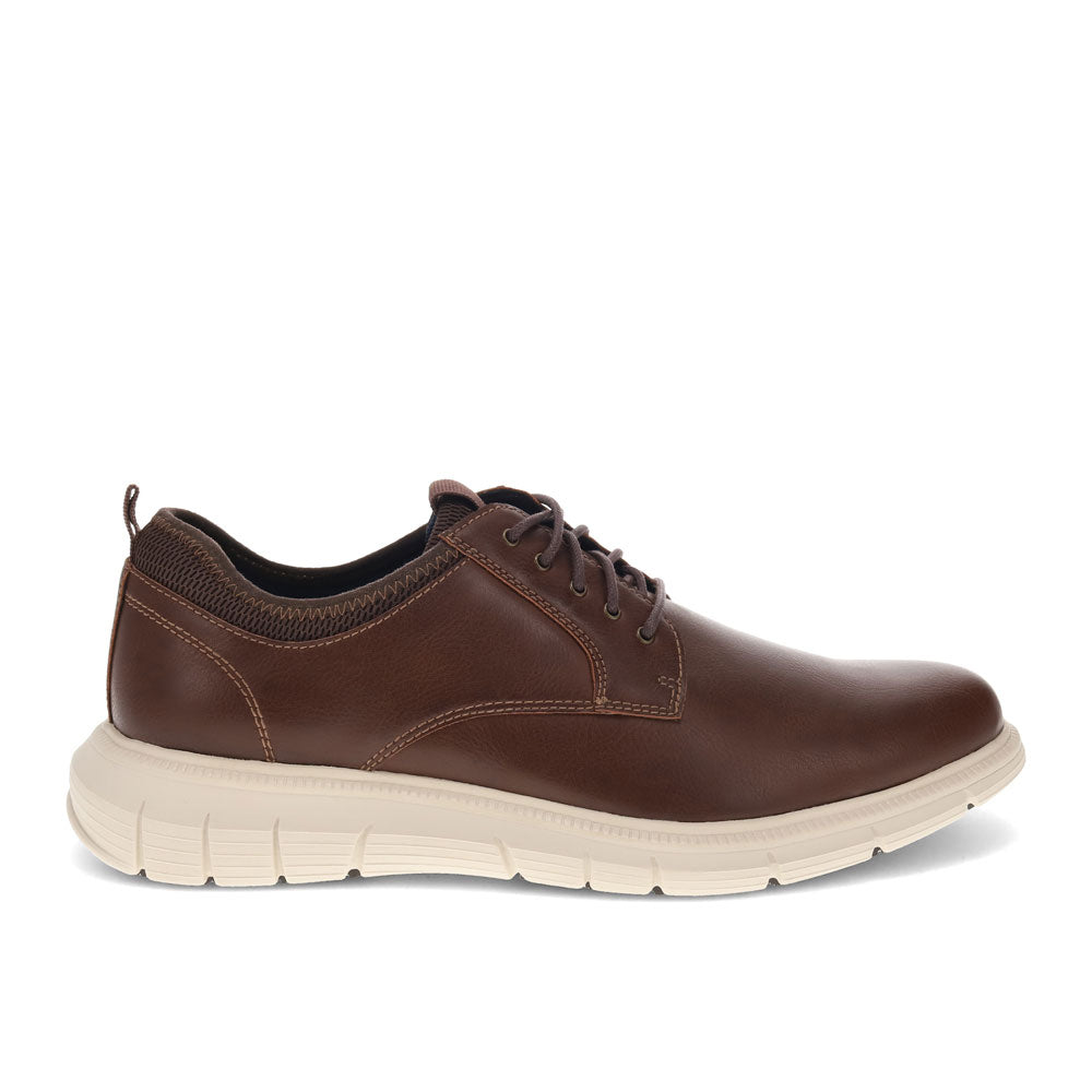 Dark Tan-Dockers Mens Trine Slip Resistant Work Casual Oxford Shoe