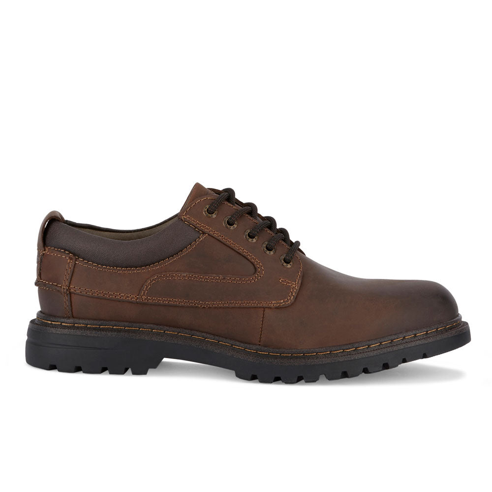 Red Brown-Dockers Mens Warden Leather Rugged Casual Lace-up Oxford Shoe with NeverWet