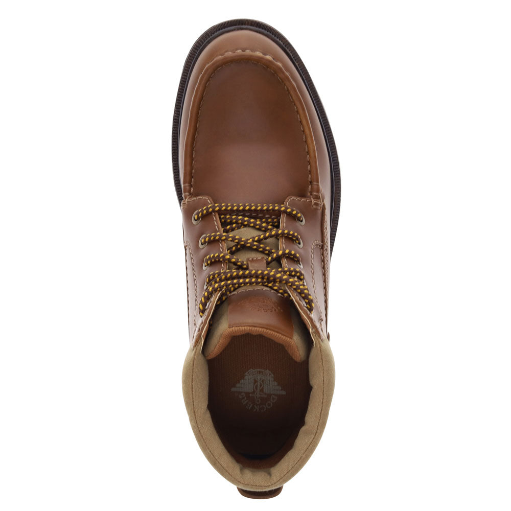 Dark Tan-Dockers Mens Rockford Rugged Casual Classic Moc Toe Boot