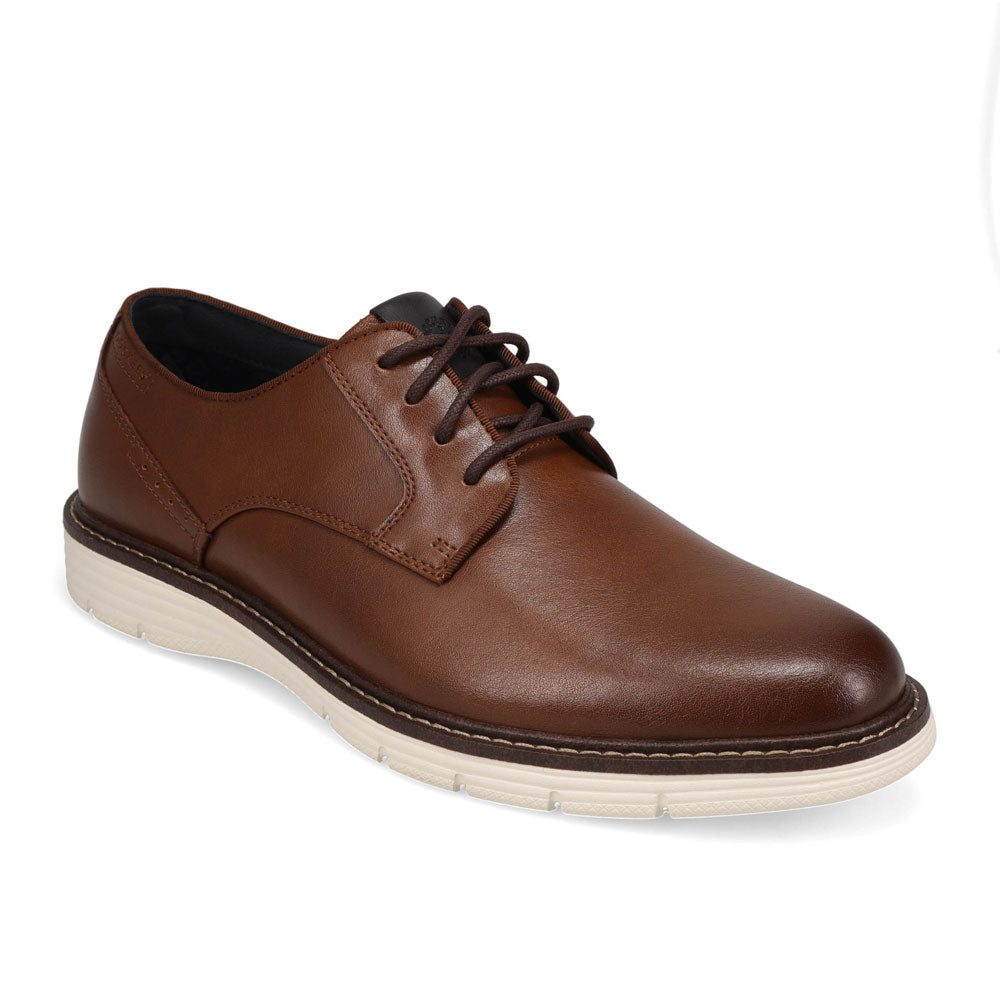 Cognac-Dockers Mens Emil Polished Lace-Up Casual Oxford