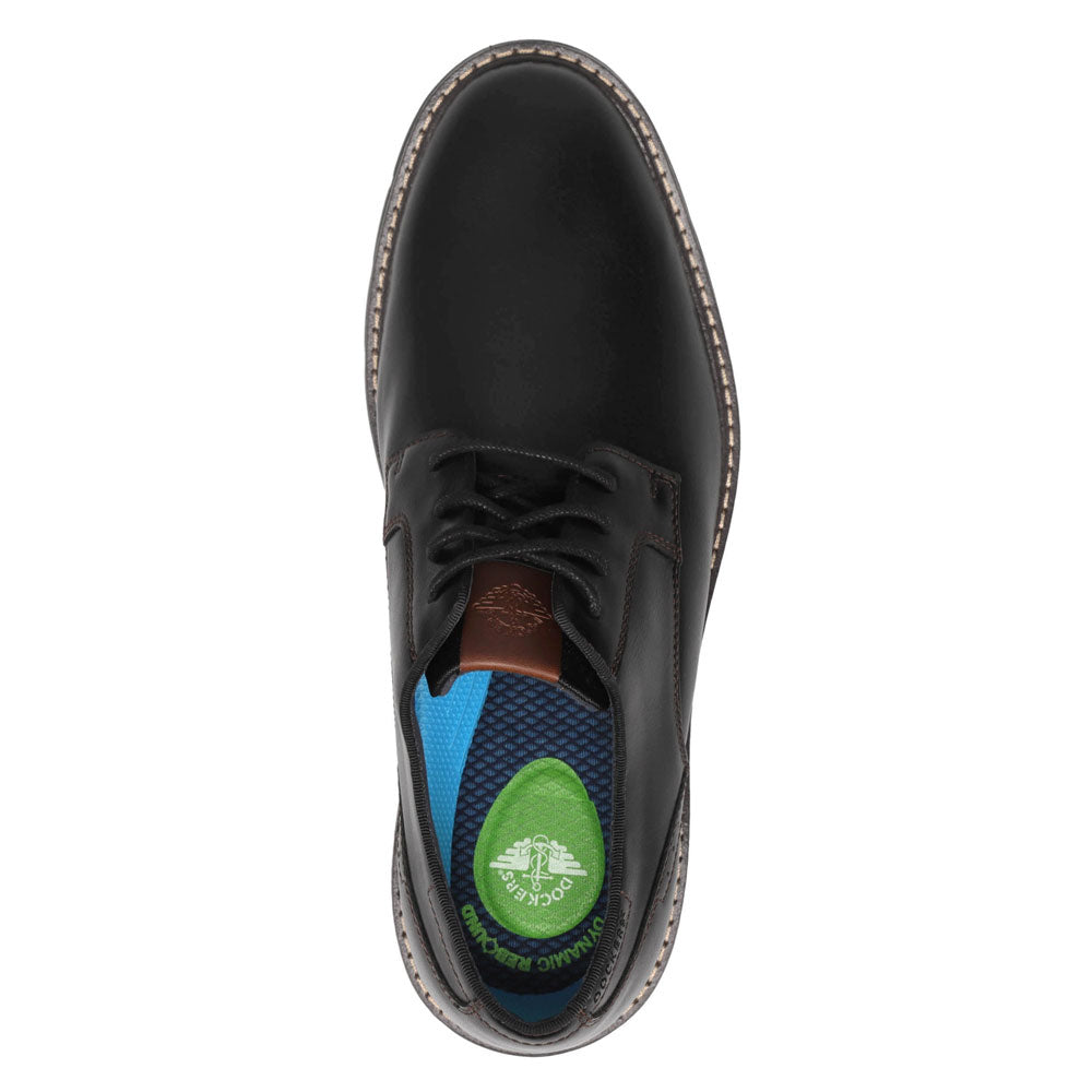 Black-Dockers Mens Emil Polished Lace-Up Casual Oxford