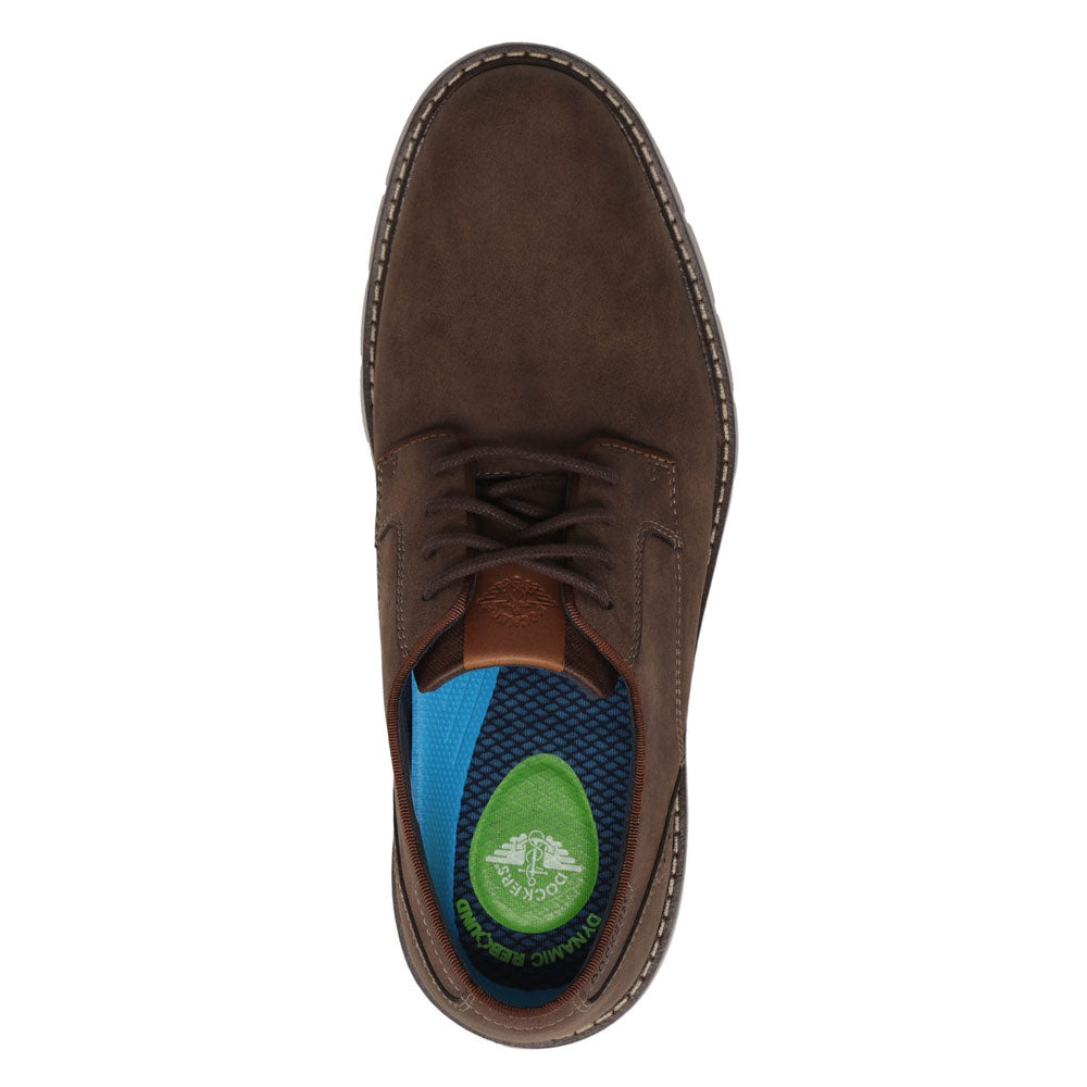 Dark Brown/Taupe-Dockers Mens Emil Nubuck Casual Lace-Up Oxford
