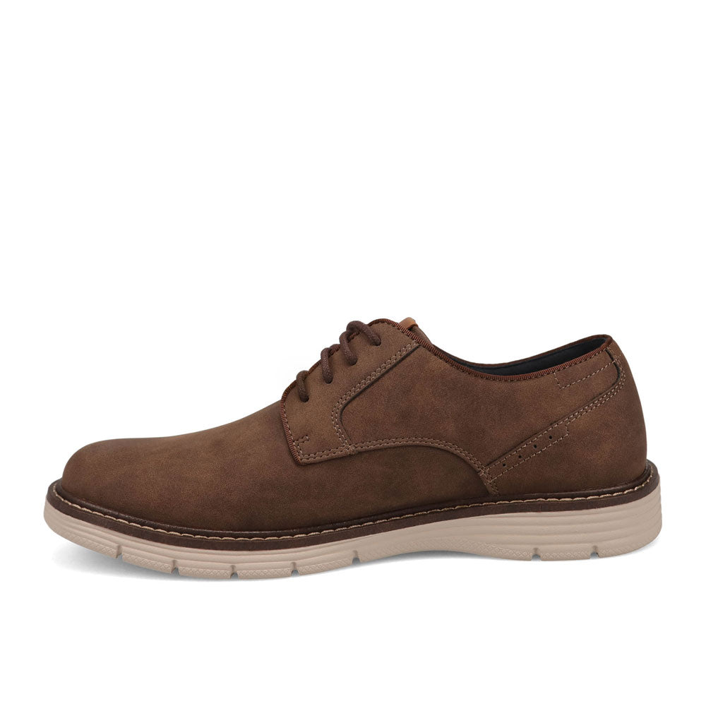 Dark Brown/Taupe-Dockers Mens Emil Nubuck Casual Lace-Up Oxford