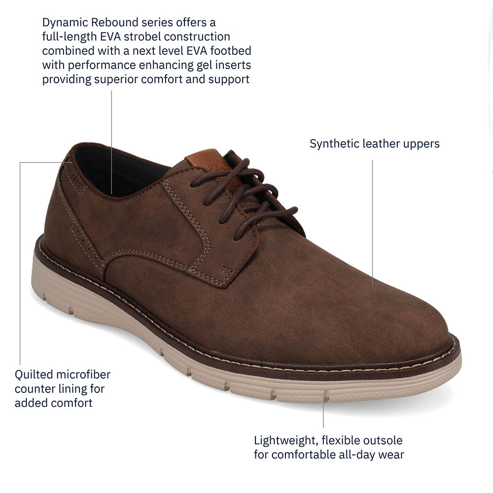 Dark Brown/Taupe-Dockers Mens Emil Nubuck Casual Lace-Up Oxford