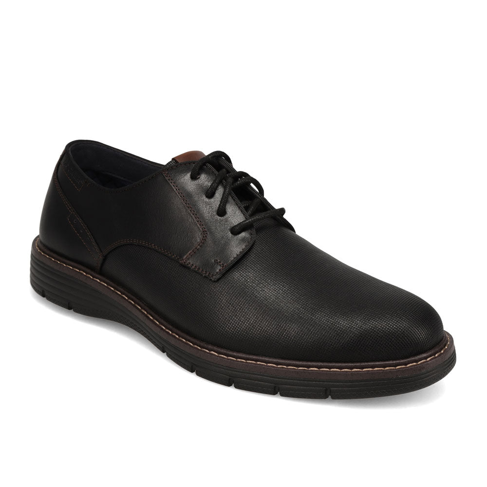 Black/Black-Dockers Mens Erick Nubuck Lace-Up Oxford