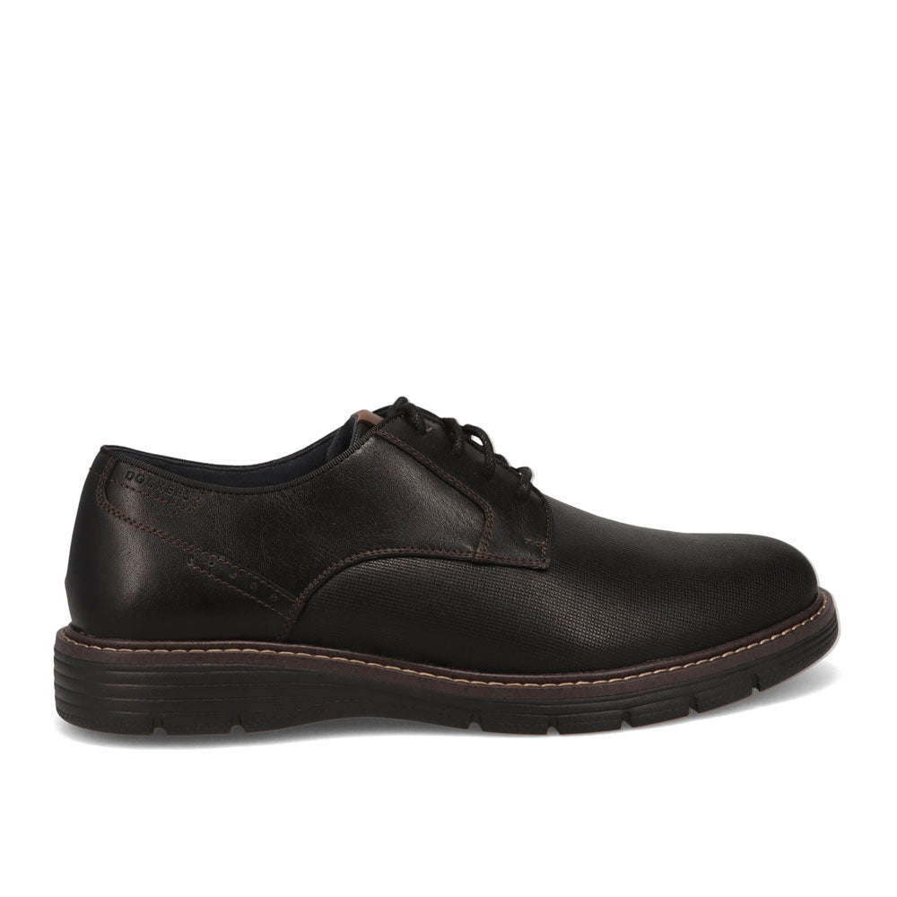 Black/Black-Dockers Mens Erick Nubuck Lace-Up Oxford