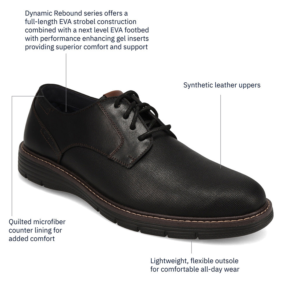 Black/Gum-Dockers Mens Casen Casual Lace-Up Sneaker