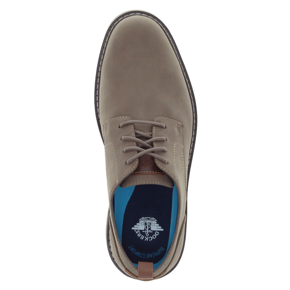 Dark Taupe-Dockers Mens Easedale Dress Casual Lace Up Oxford Shoe