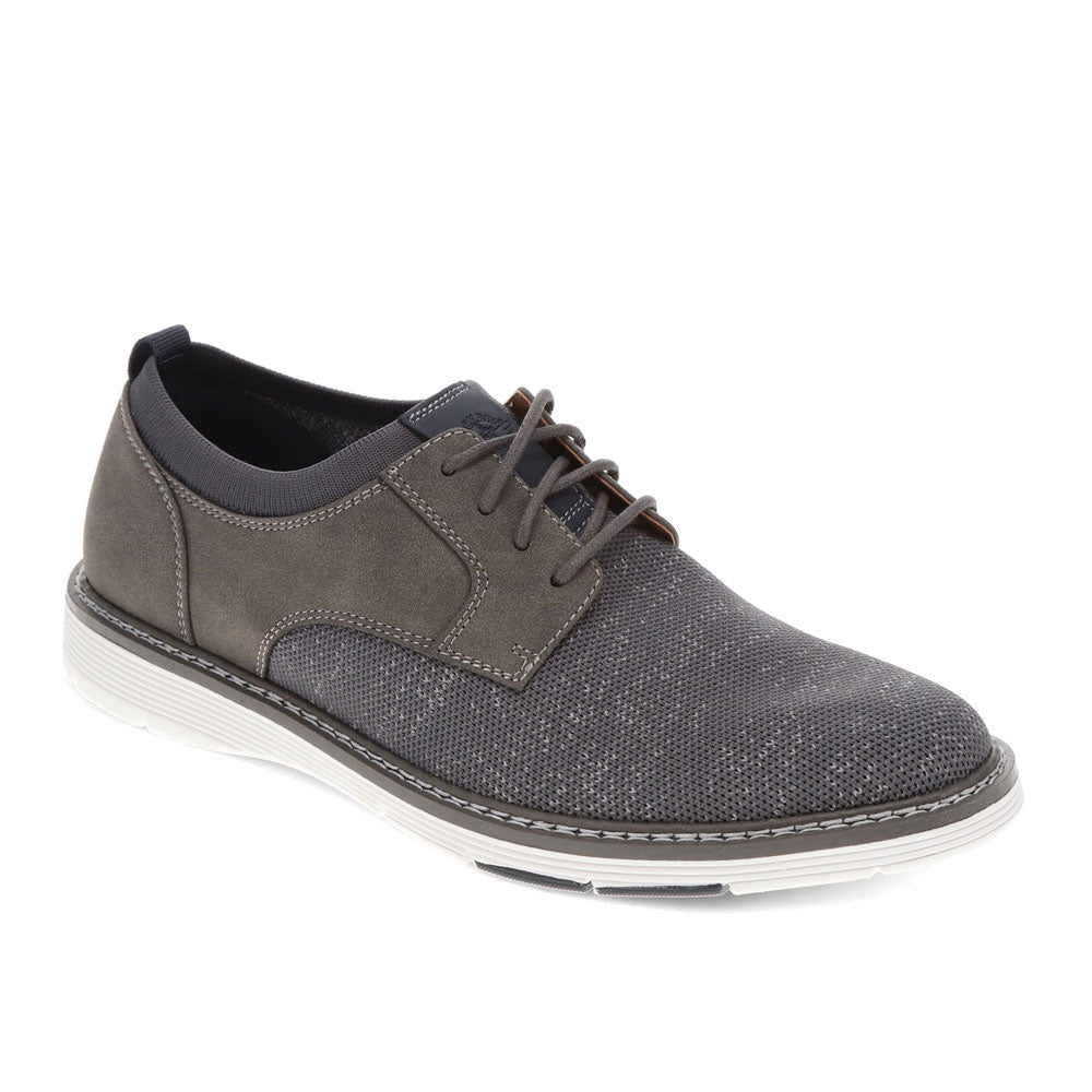 Charcoal-Dockers Mens Edgehill Knit and Synthetic Leather Dress Casual Lace Up Oxford Shoe