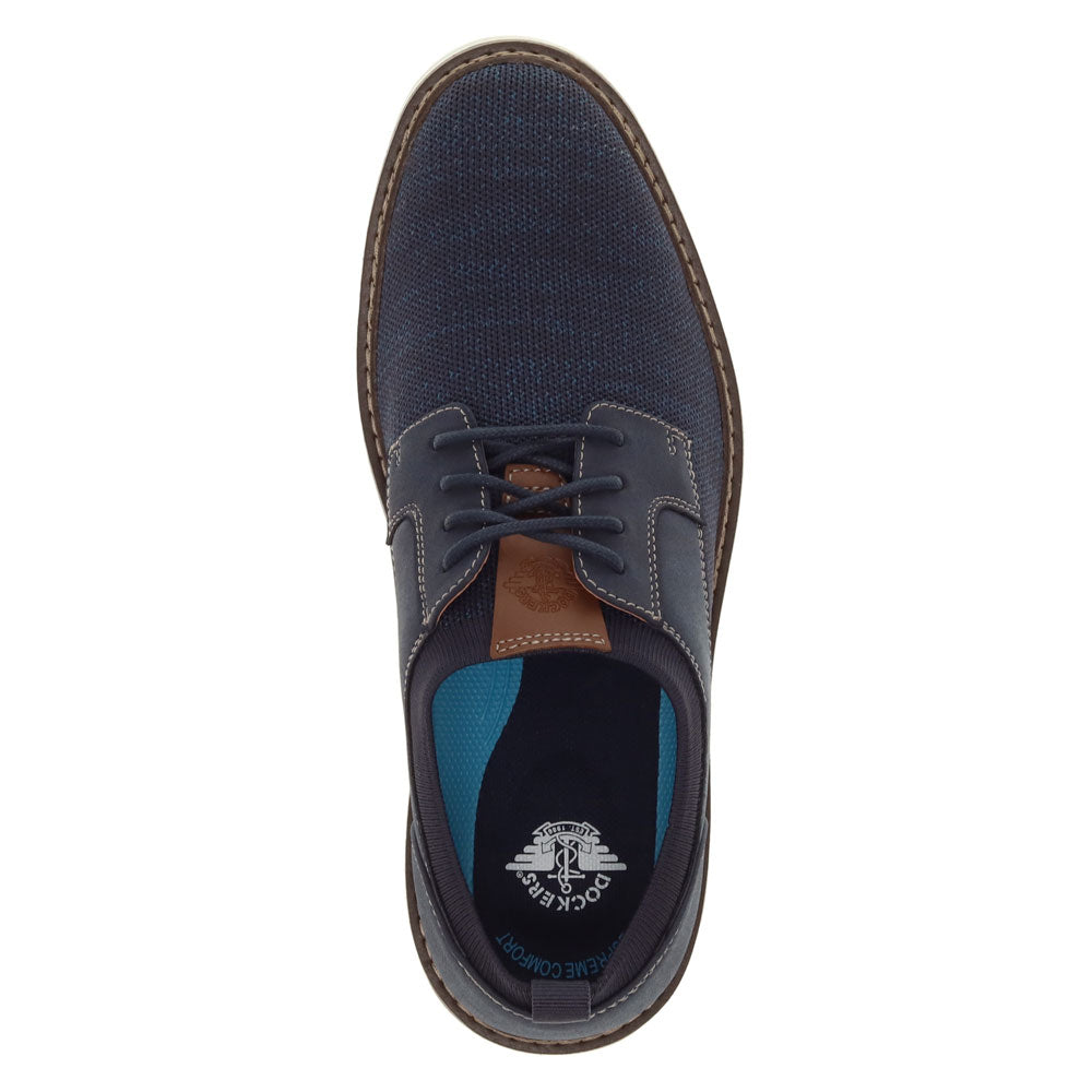 Navy-Dockers Mens Edgehill Knit and Synthetic Leather Dress Casual Lace Up Oxford Shoe