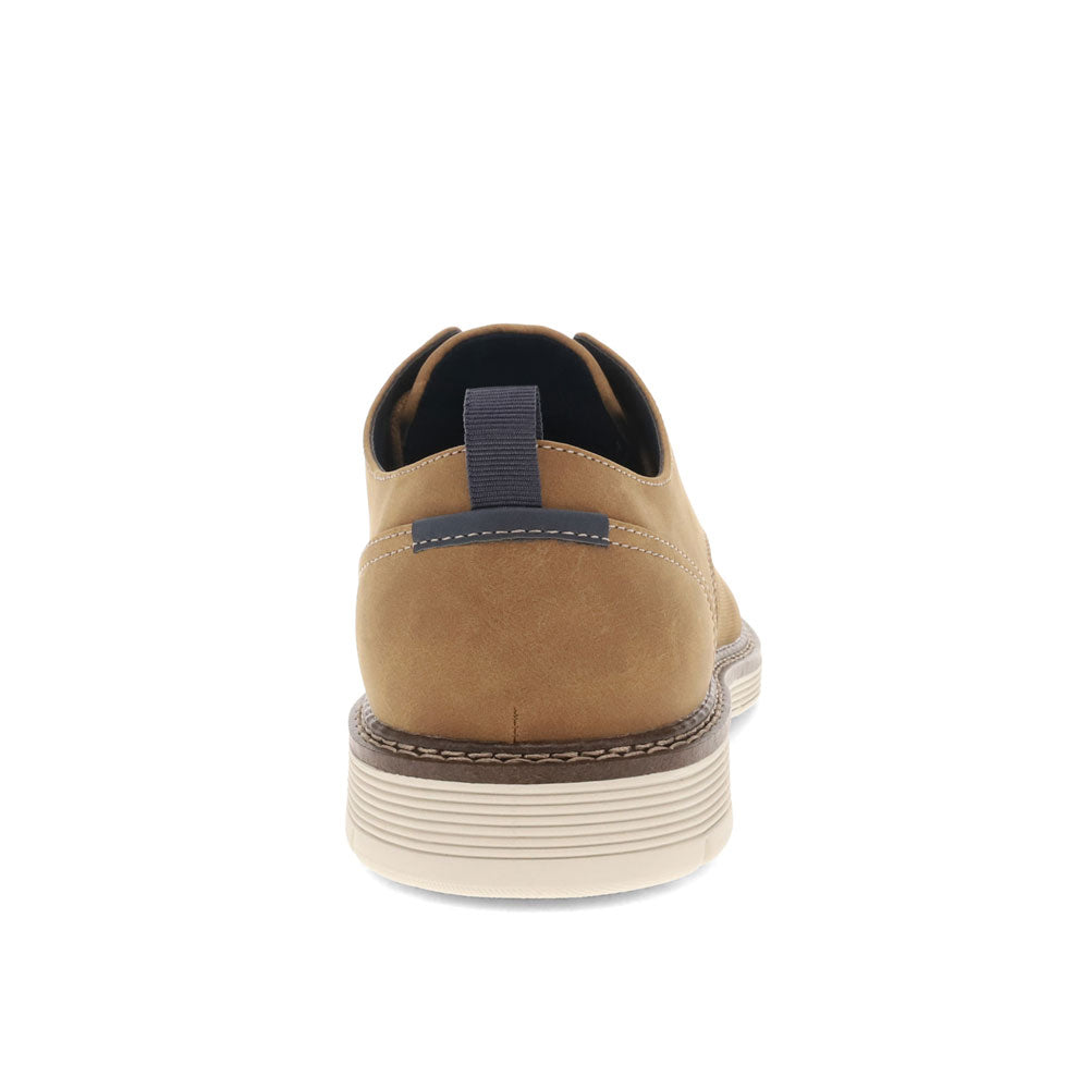 Dark Tan-Dockers Mens Elmington Synthetic Leather Dress Casual Lace Up Oxford Shoe