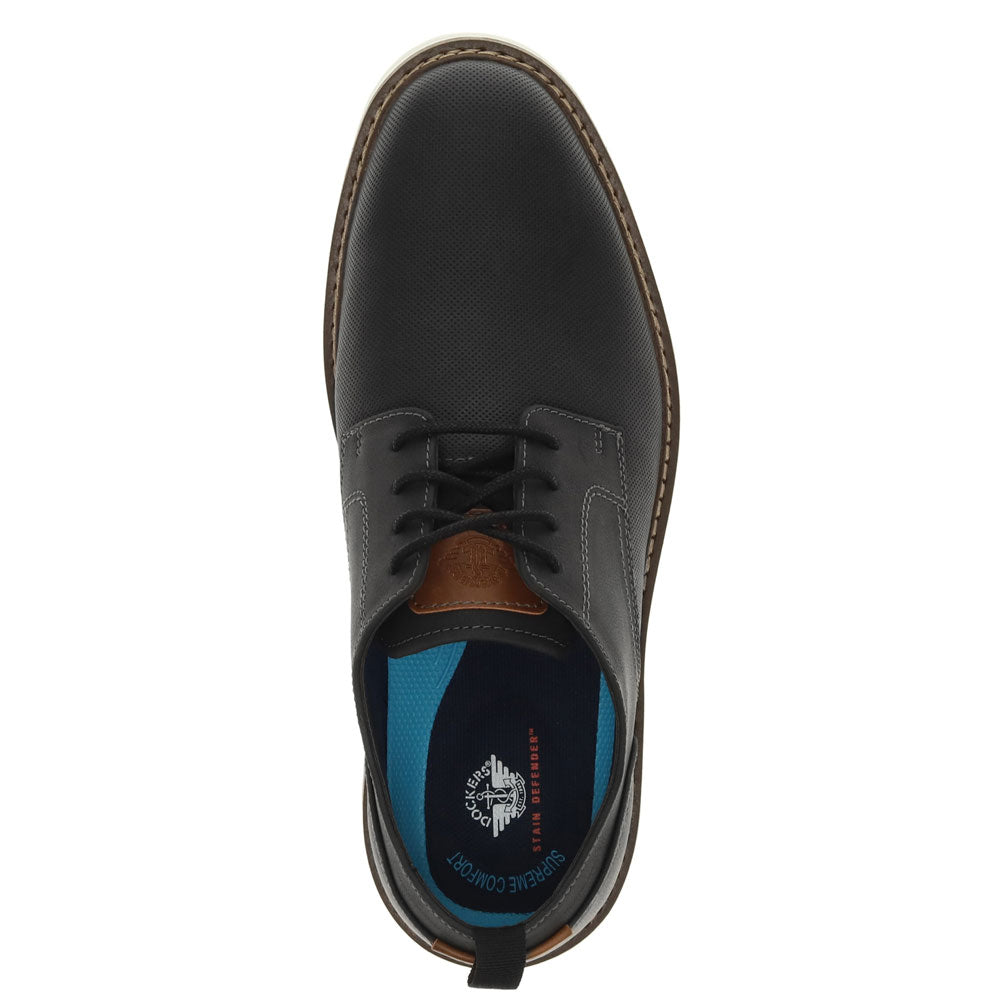 Black-Dockers Mens Elmington Synthetic Leather Dress Casual Lace Up Oxford Shoe