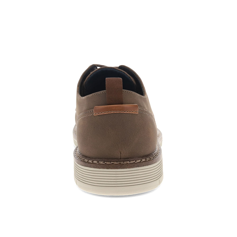 Brown-Dockers Mens Elmington Synthetic Leather Dress Casual Lace Up Oxford Shoe