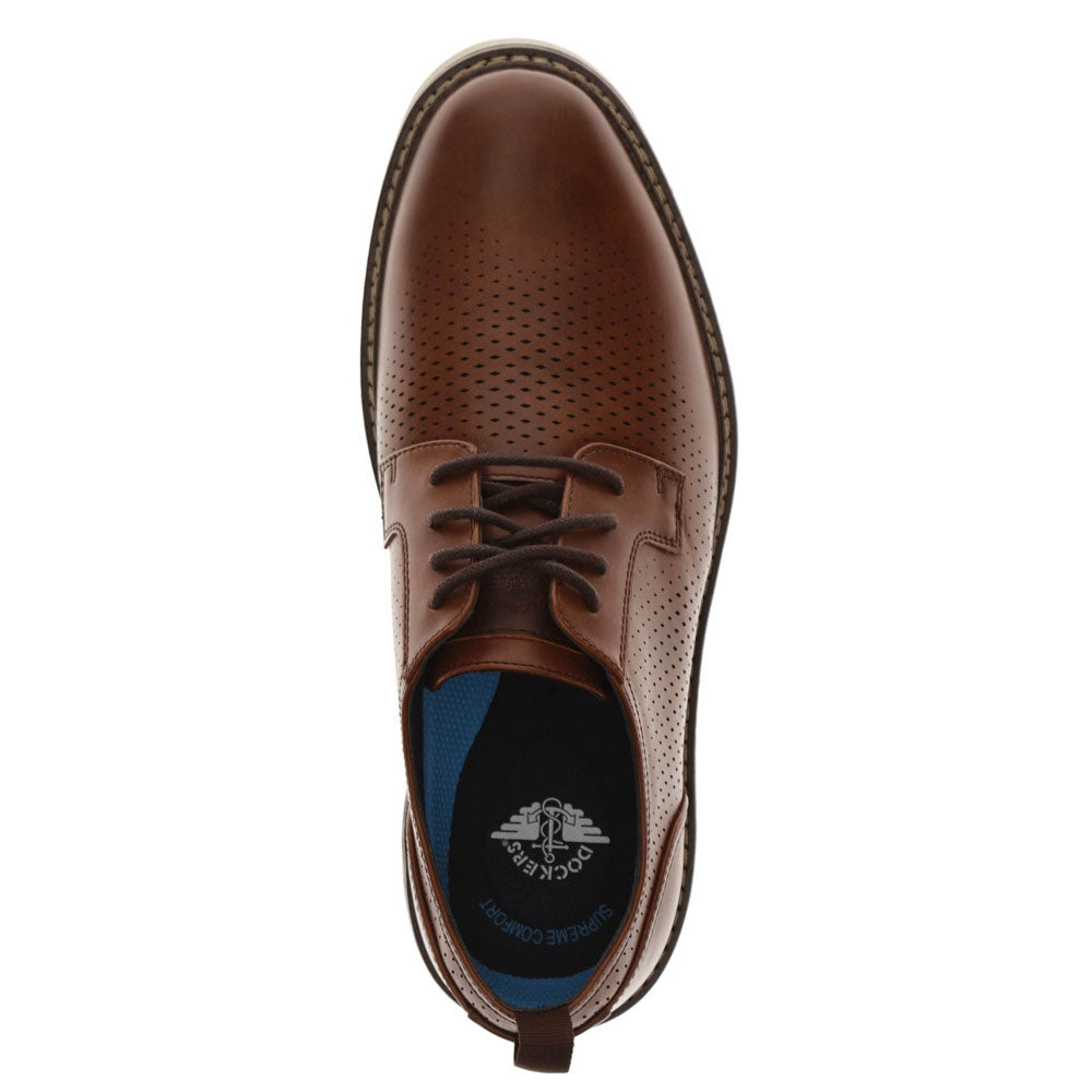 Cognac-Dockers Mens Ezra Active Rebound Dress Casual Shoe