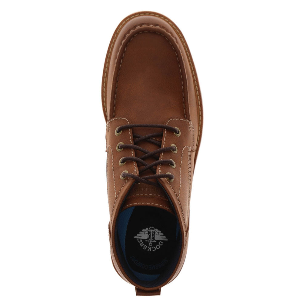 Cognac-Dockers Mens Weston Lightweight Lugged Casual Boot