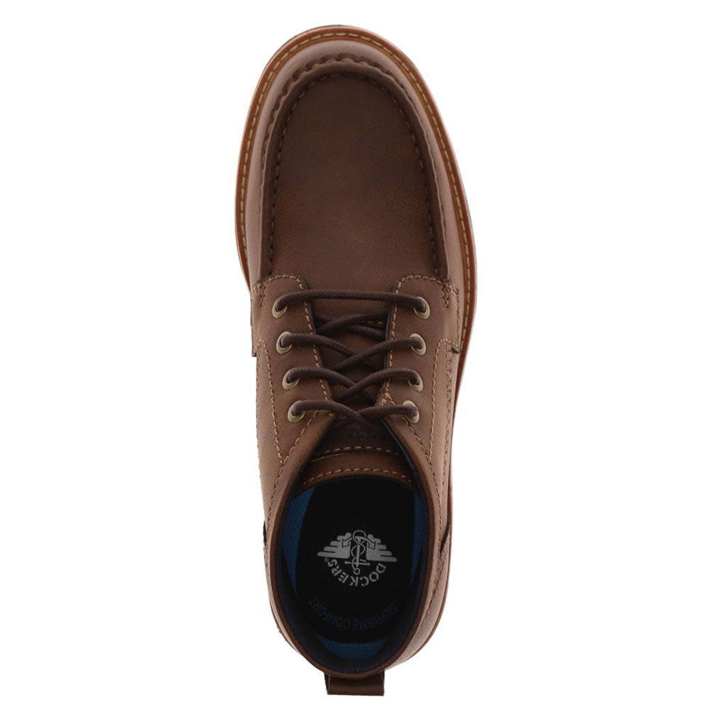 Chestnut-Dockers Mens Weston Lightweight Lugged Casual Boot