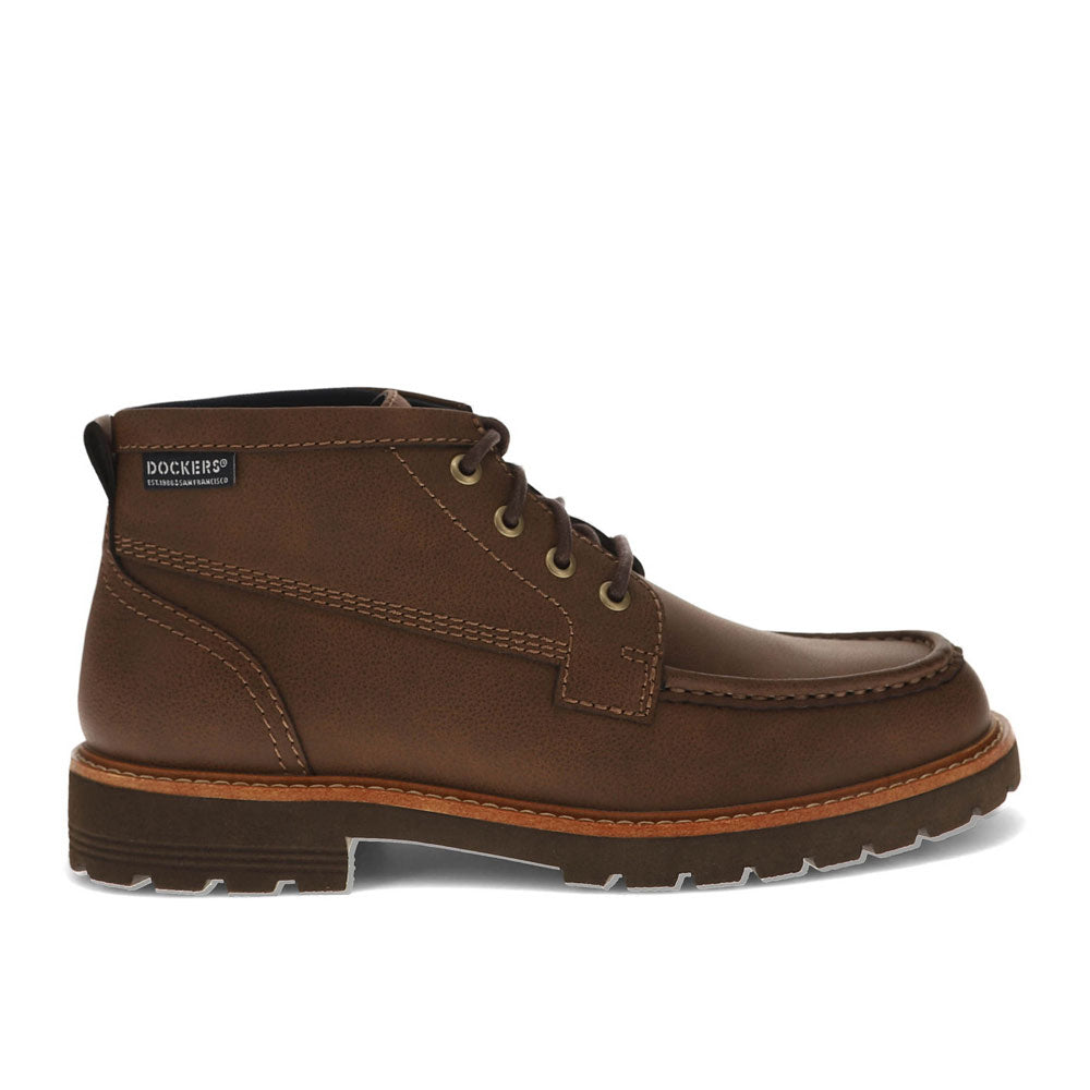 Chestnut-Dockers Mens Weston Lightweight Lugged Casual Boot