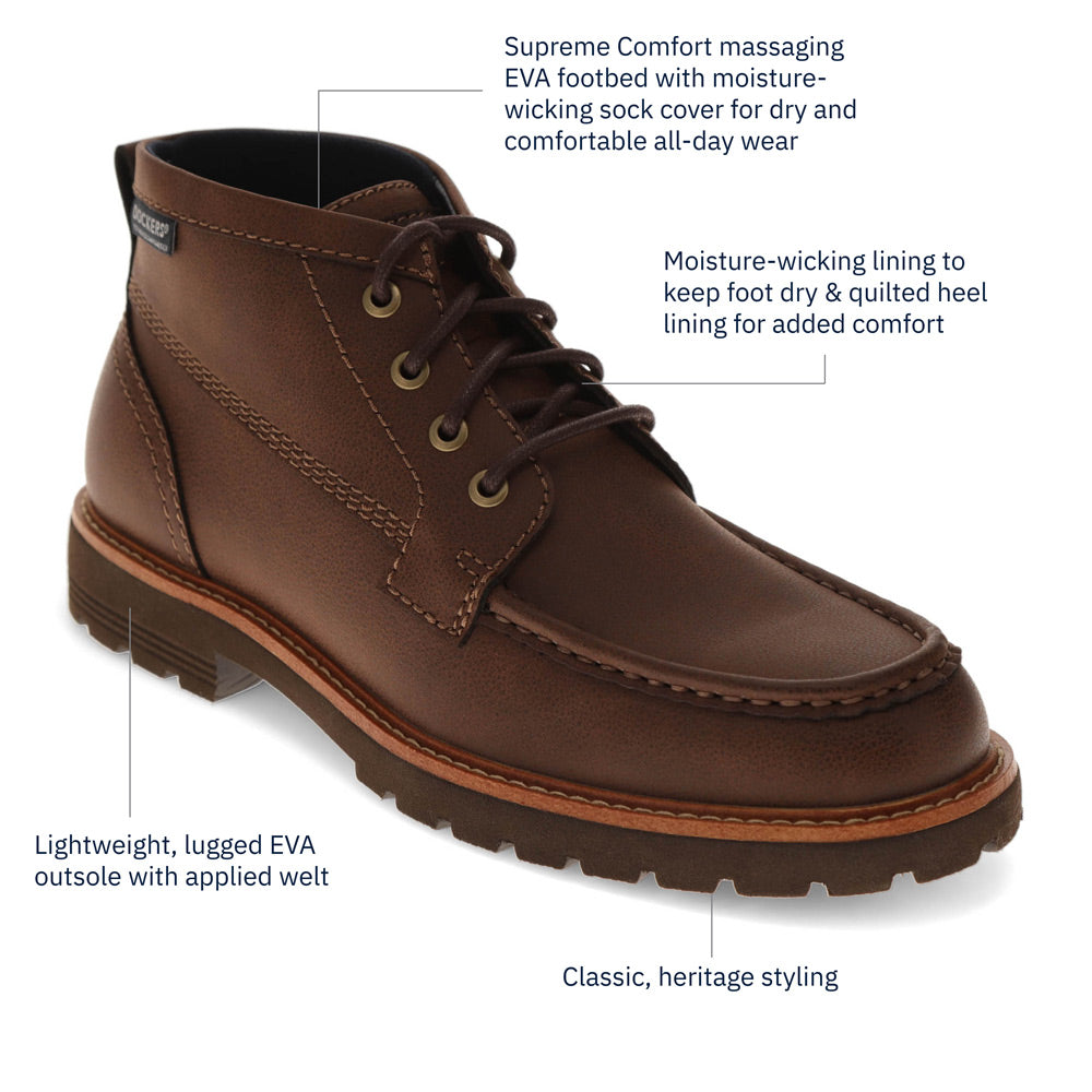 Chestnut-Dockers Mens Weston Lightweight Lugged Casual Boot