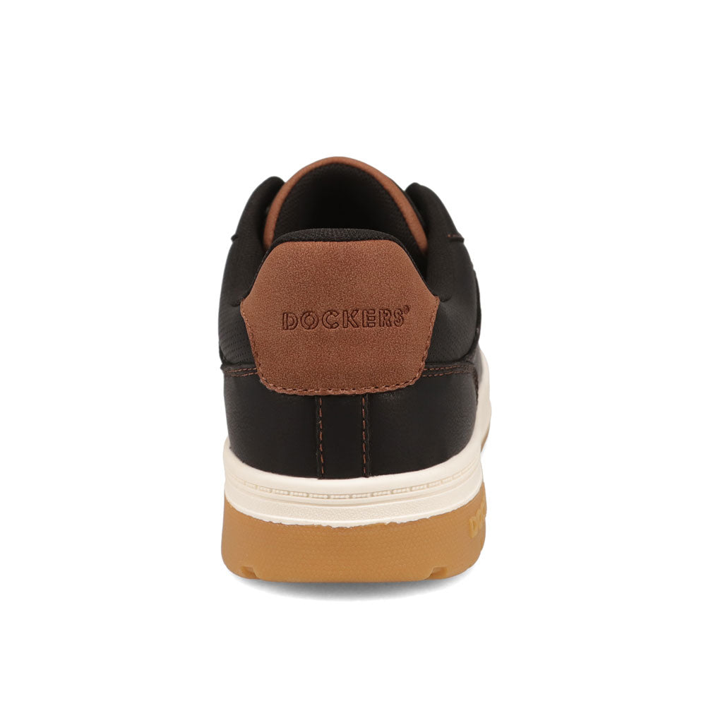 Black/British Tan-Dockers Mens Casen Casual Lace-Up Sneaker
