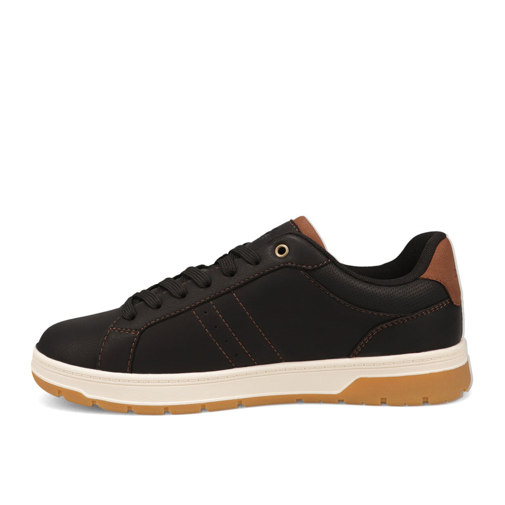 Black/British Tan-Dockers Mens Casen Casual Lace-Up Sneaker
