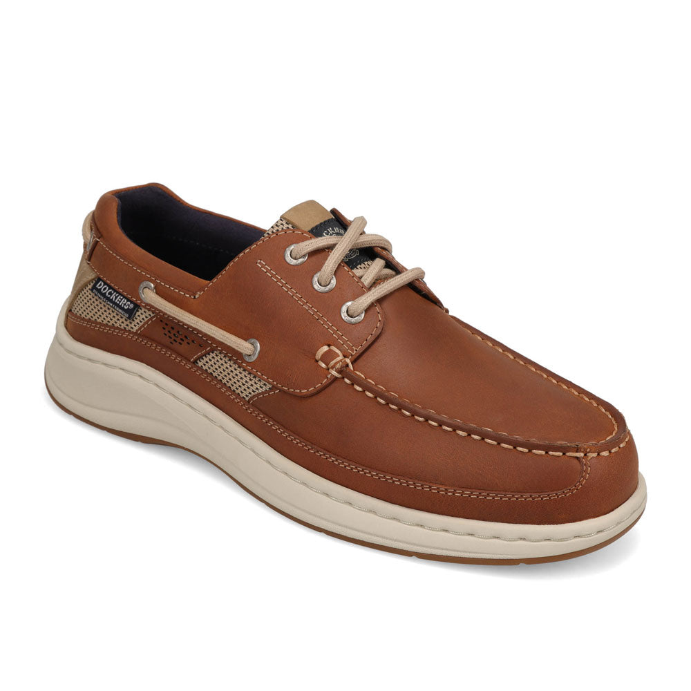 Dark Tan-Dockers Mens Bayside Casual Lace-Up Boat Shoe