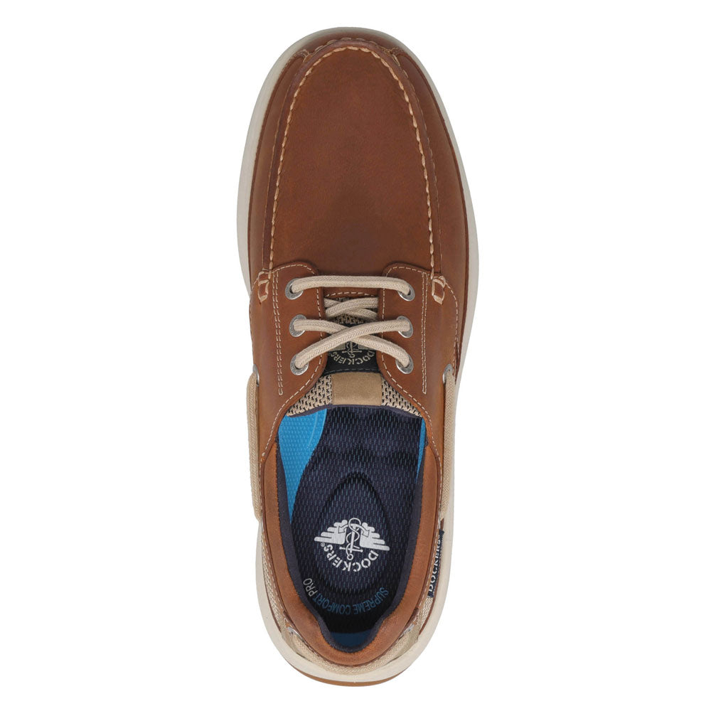 Dark Tan-Dockers Mens Bayside Casual Lace-Up Boat Shoe