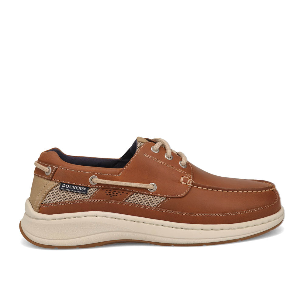 Dark Tan-Dockers Mens Bayside Casual Lace-Up Boat Shoe