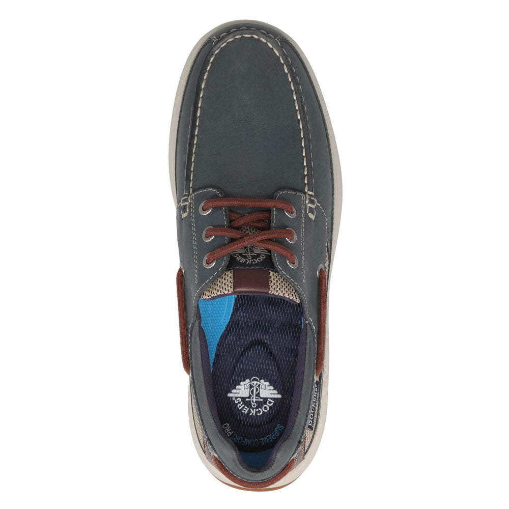 Navy/Dark Tan-Dockers Mens Bayside Casual Lace-Up Boat Shoe