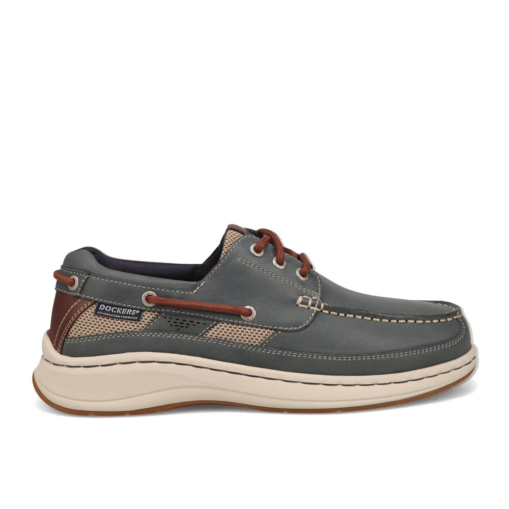 Navy/Dark Tan-Dockers Mens Bayside Casual Lace-Up Boat Shoe