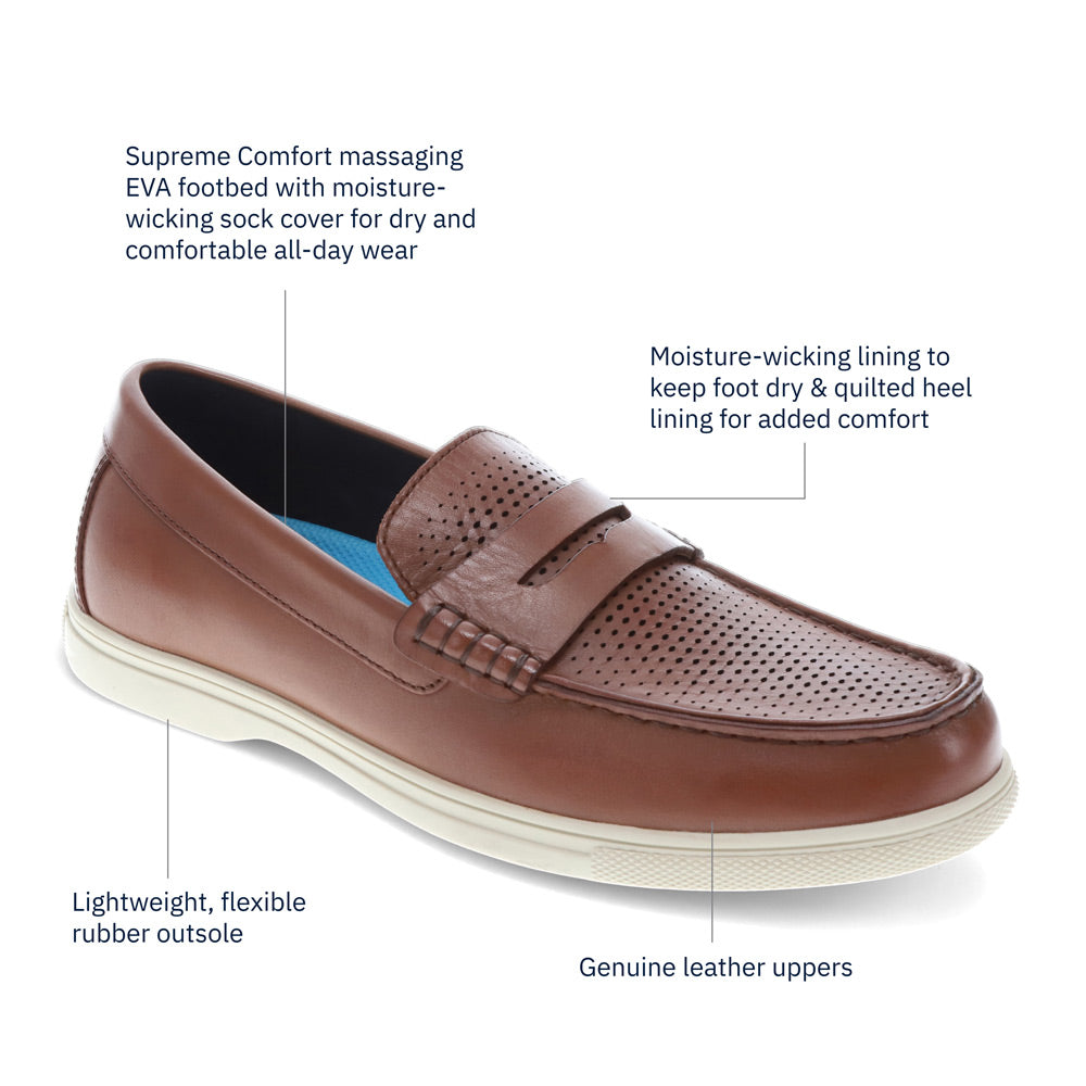 Butterscotch-Dockers Mens Bellwood Genuine Leather Dress Casual Slip On Loafer Shoe