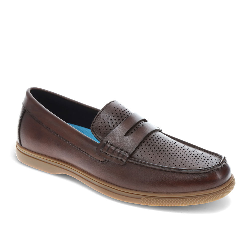 Mahogany-Dockers Mens Bellwood Genuine Leather Dress Casual Slip On Loafer Shoe