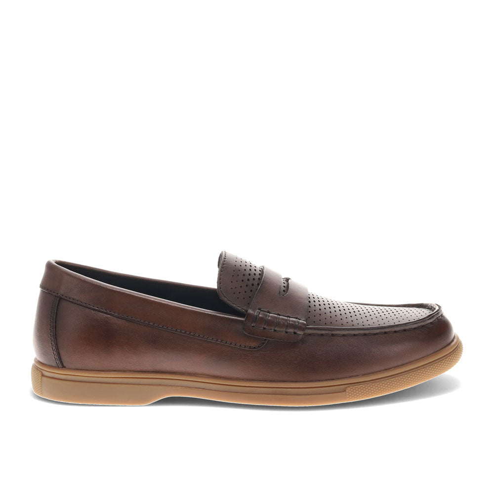 Mahogany-Dockers Mens Bellwood Genuine Leather Dress Casual Slip On Loafer Shoe