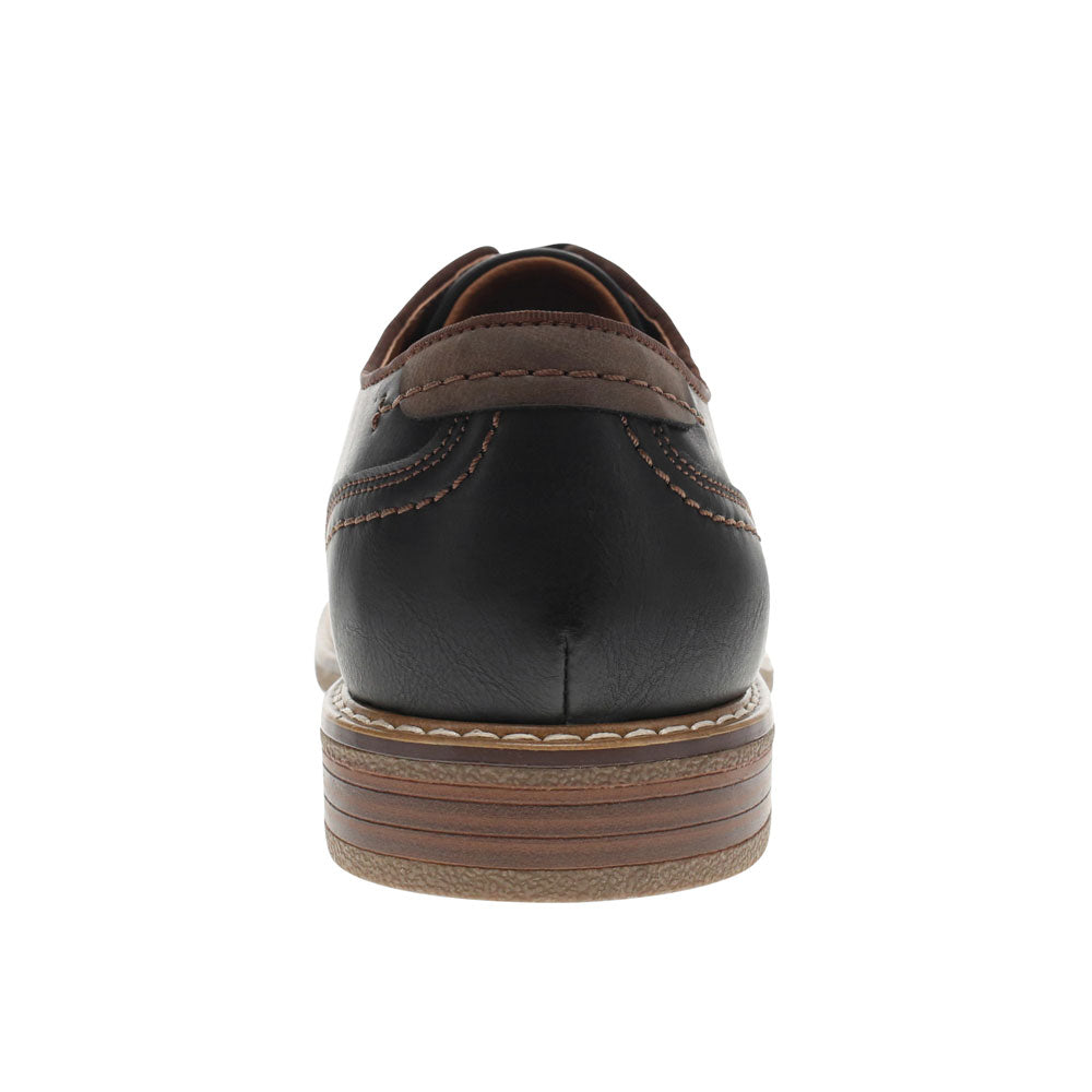 Black-Dockers Mens Bronson Synthetic Leather Rugged Casual Lugged Sole Oxford Shoe