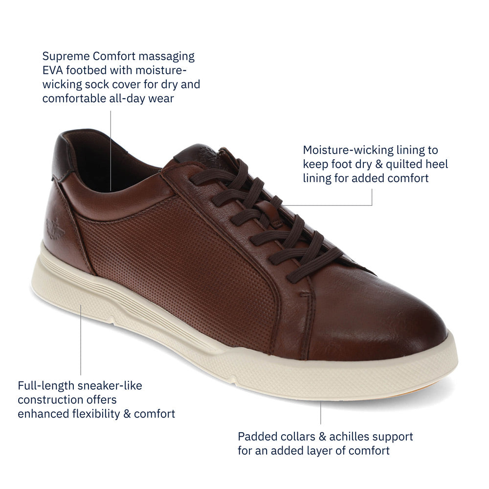 Cognac-Dockers Mens Bowen Lightweight Casual Sneaker