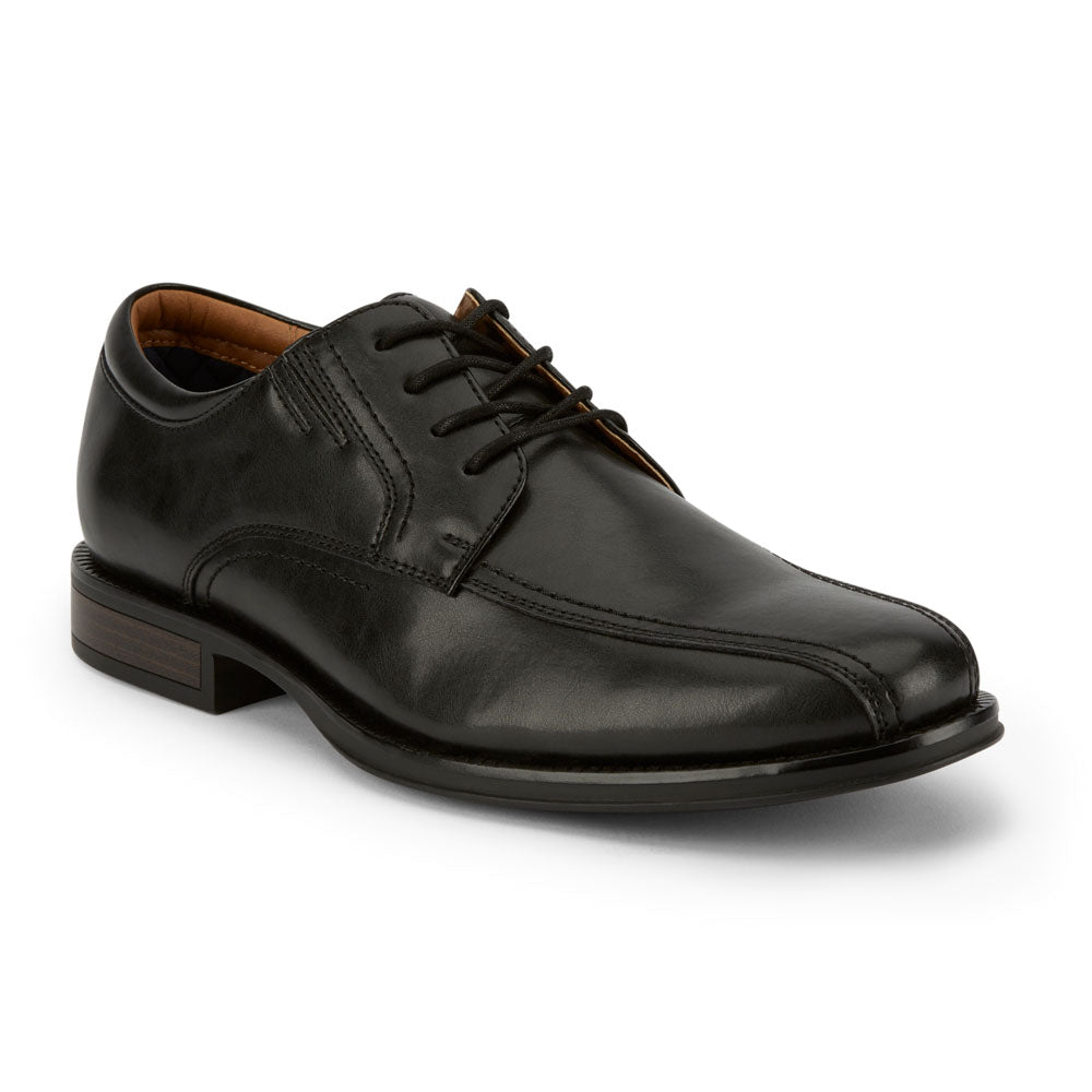 Black-Dockers Mens Geyer Business Dress Run Off Toe Lace-up Comfort Oxford Shoe
