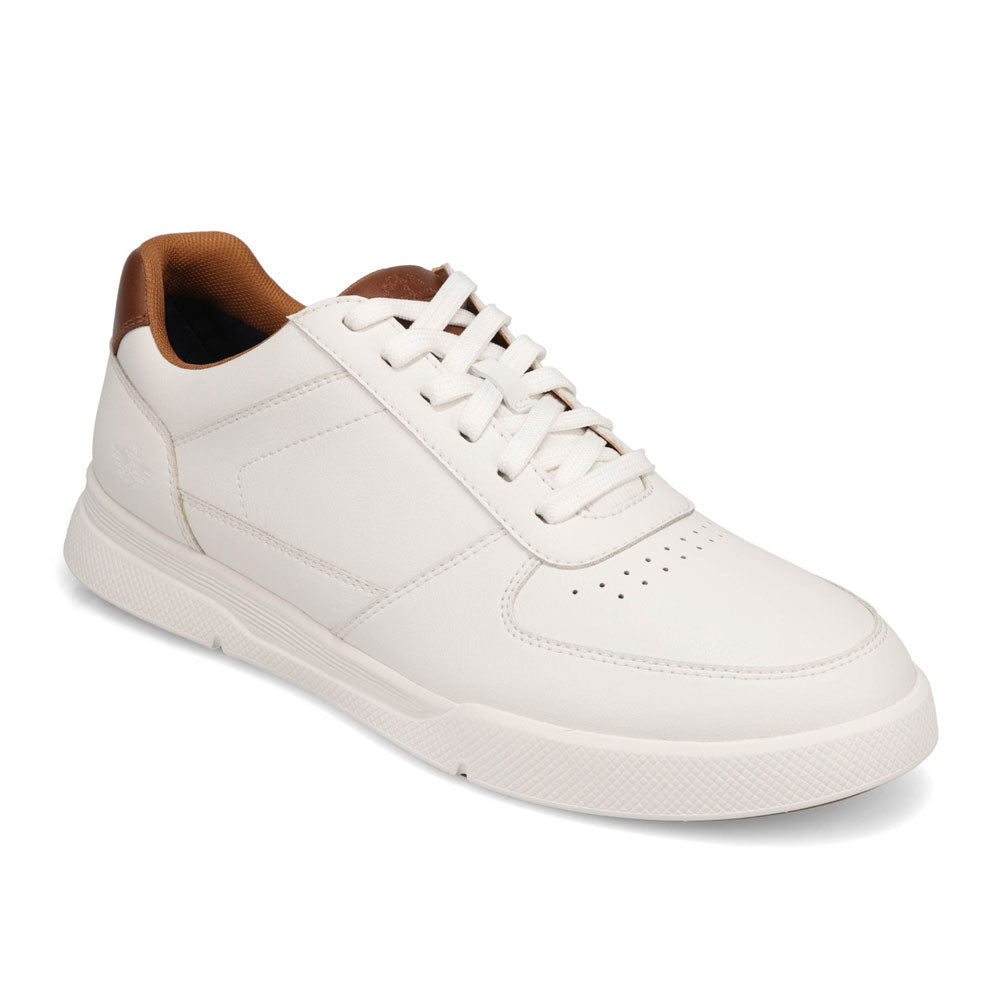 White/Dark Tan-Dockers Mens Brad Casual Sneaker