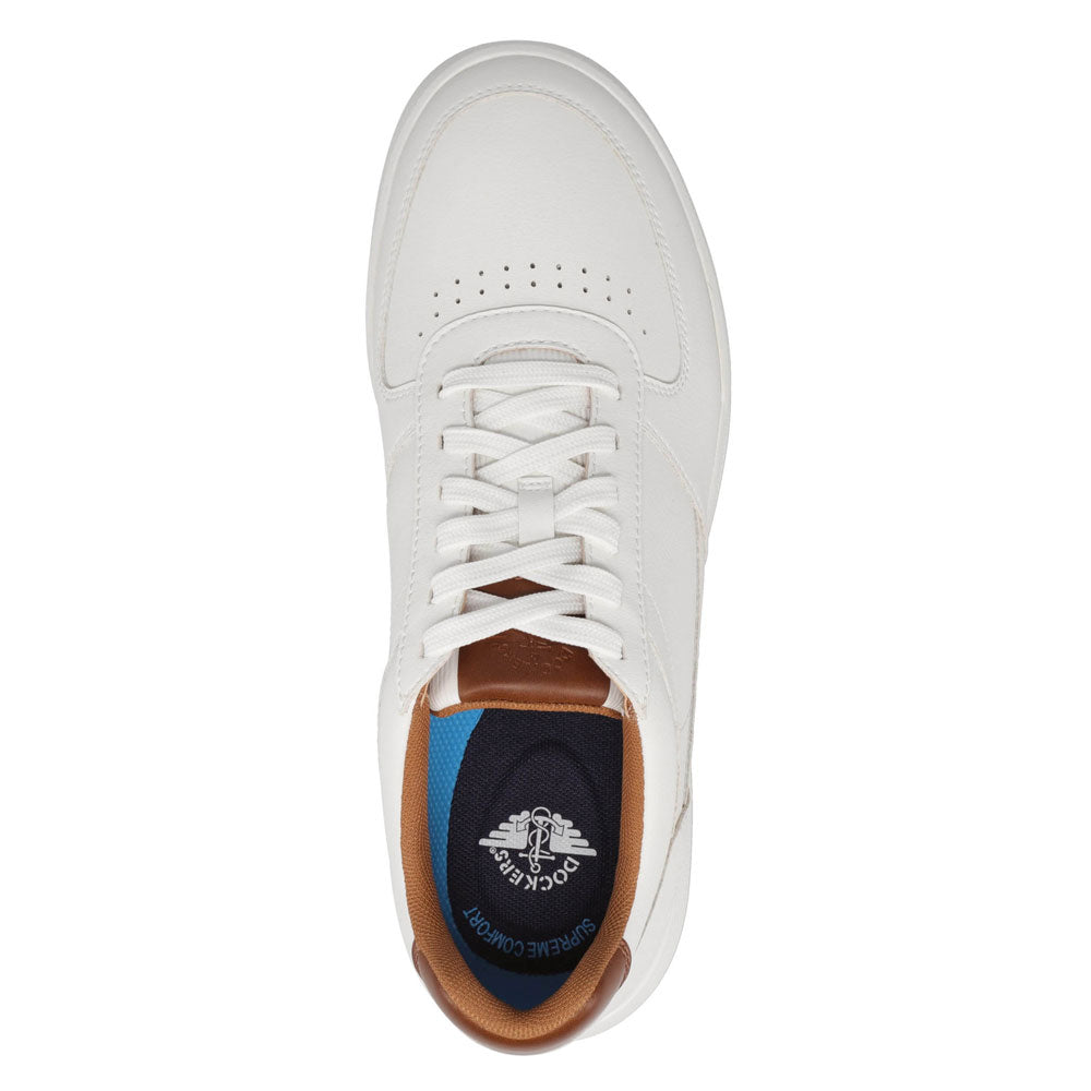 White/Dark Tan-Dockers Mens Brad Casual Sneaker