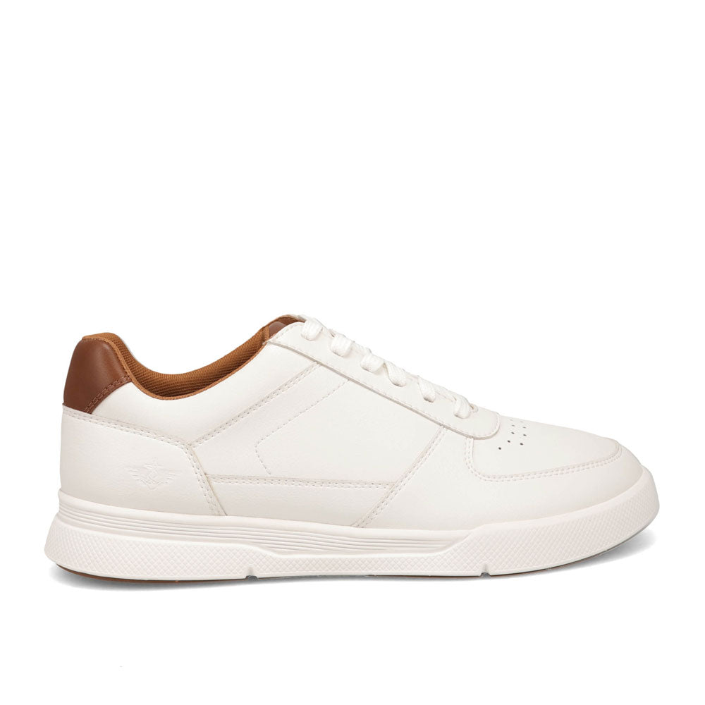 White/Dark Tan-Dockers Mens Brad Casual Sneaker