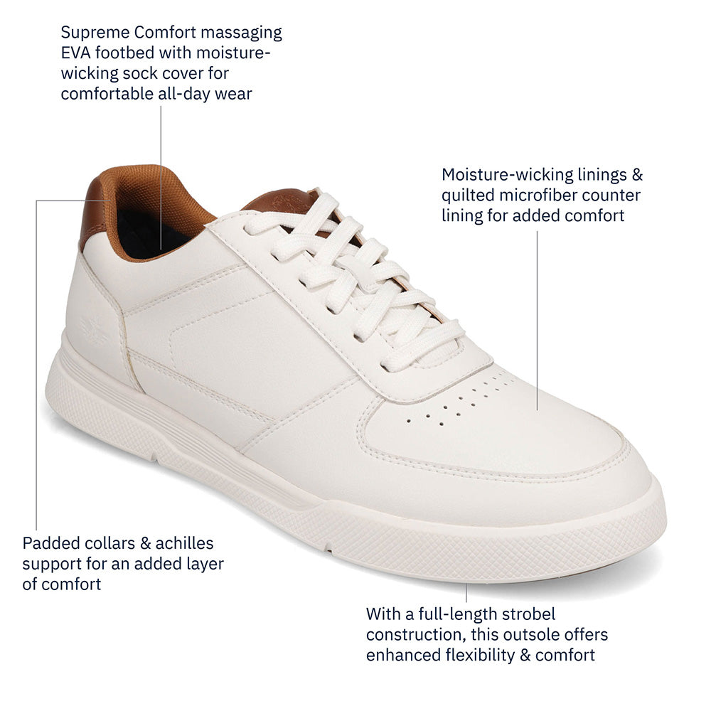 White/Dark Tan-Dockers Mens Brad Casual Sneaker