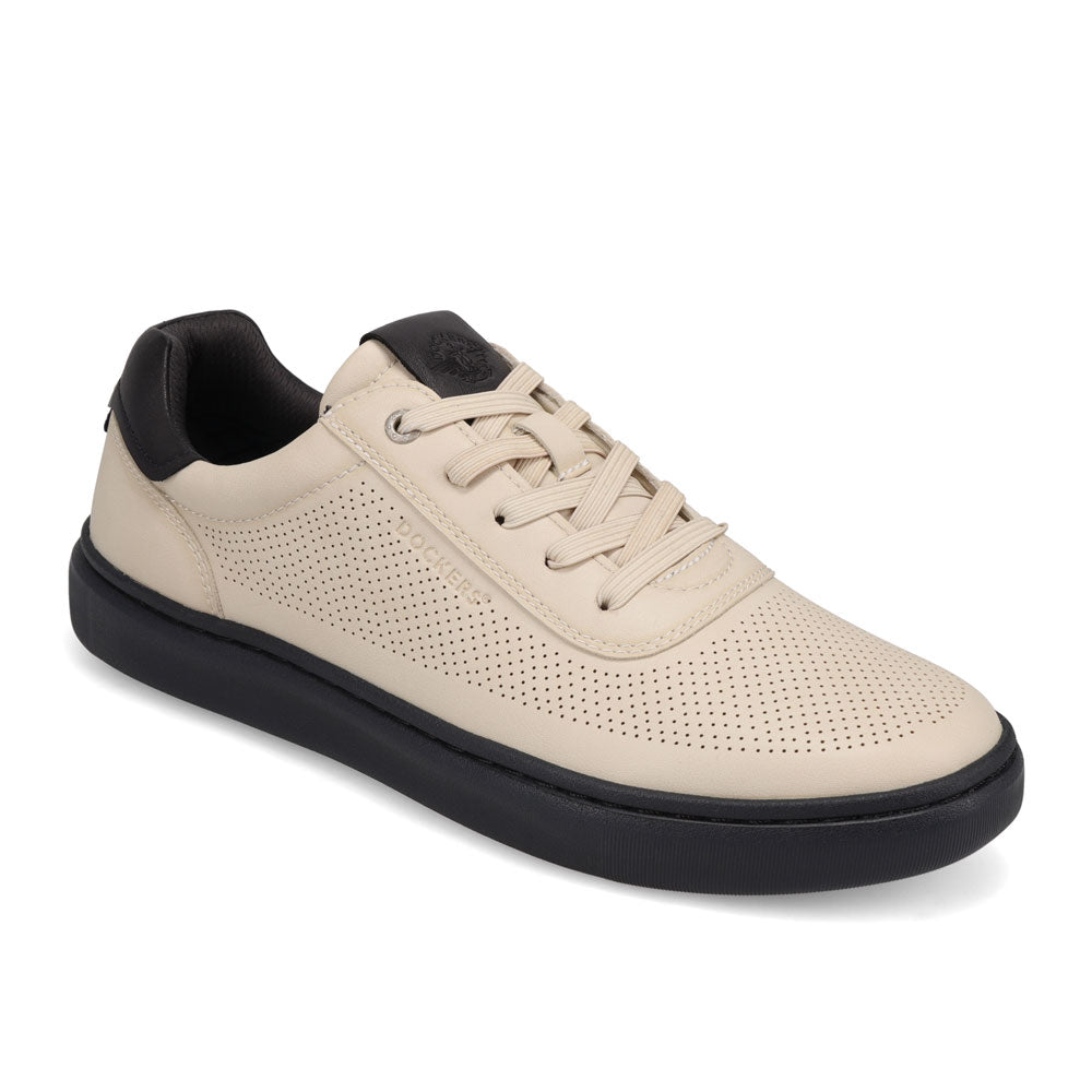 Off White-Dockers Mens Vortex Laser Perforated Polished Sneaker
