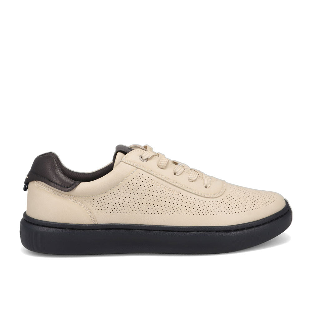 Off White-Dockers Mens Vortex Laser Perforated Polished Sneaker