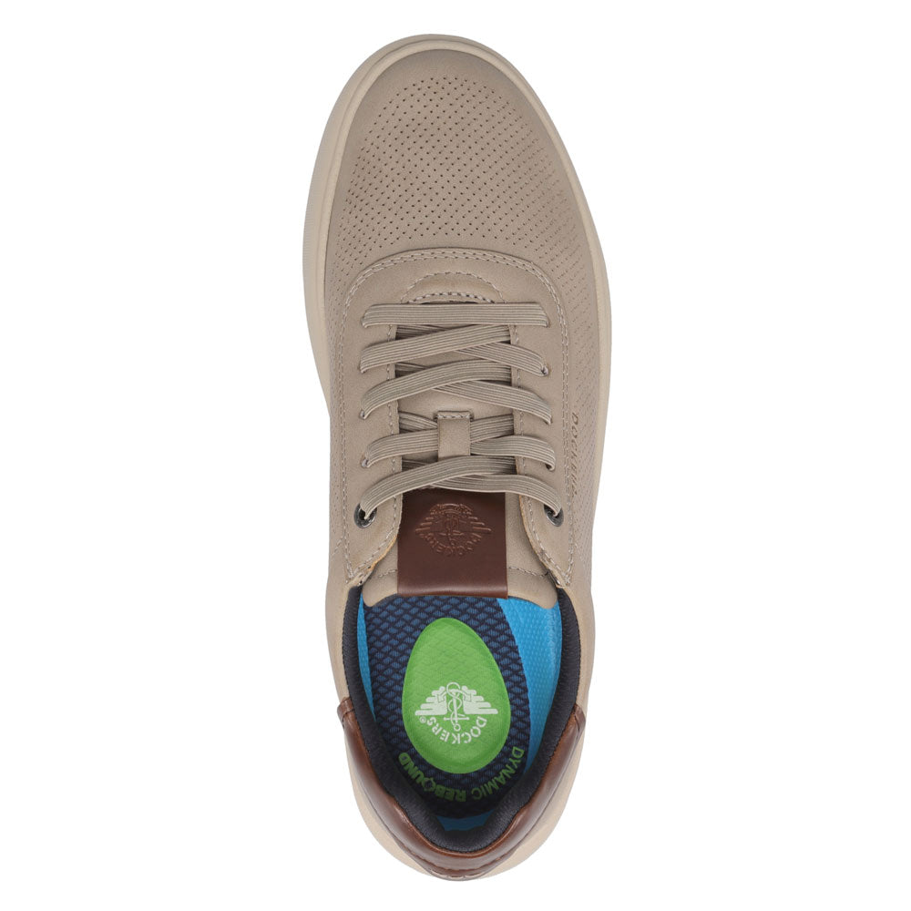 Dark Grey-Dockers Mens Vortex Laser Perforated Polished Sneaker