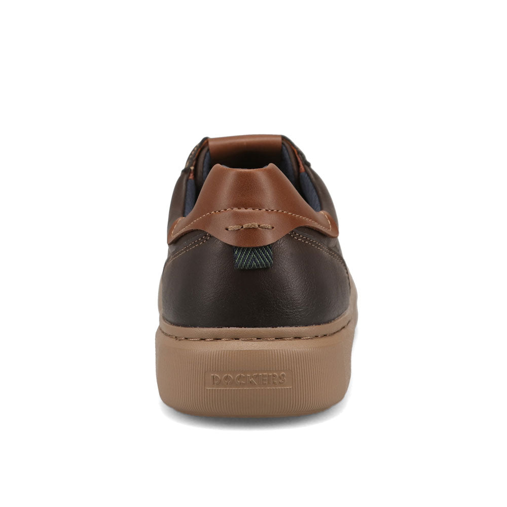 Chestnut-Dockers Mens Vortex Laser Perforated Polished Sneaker