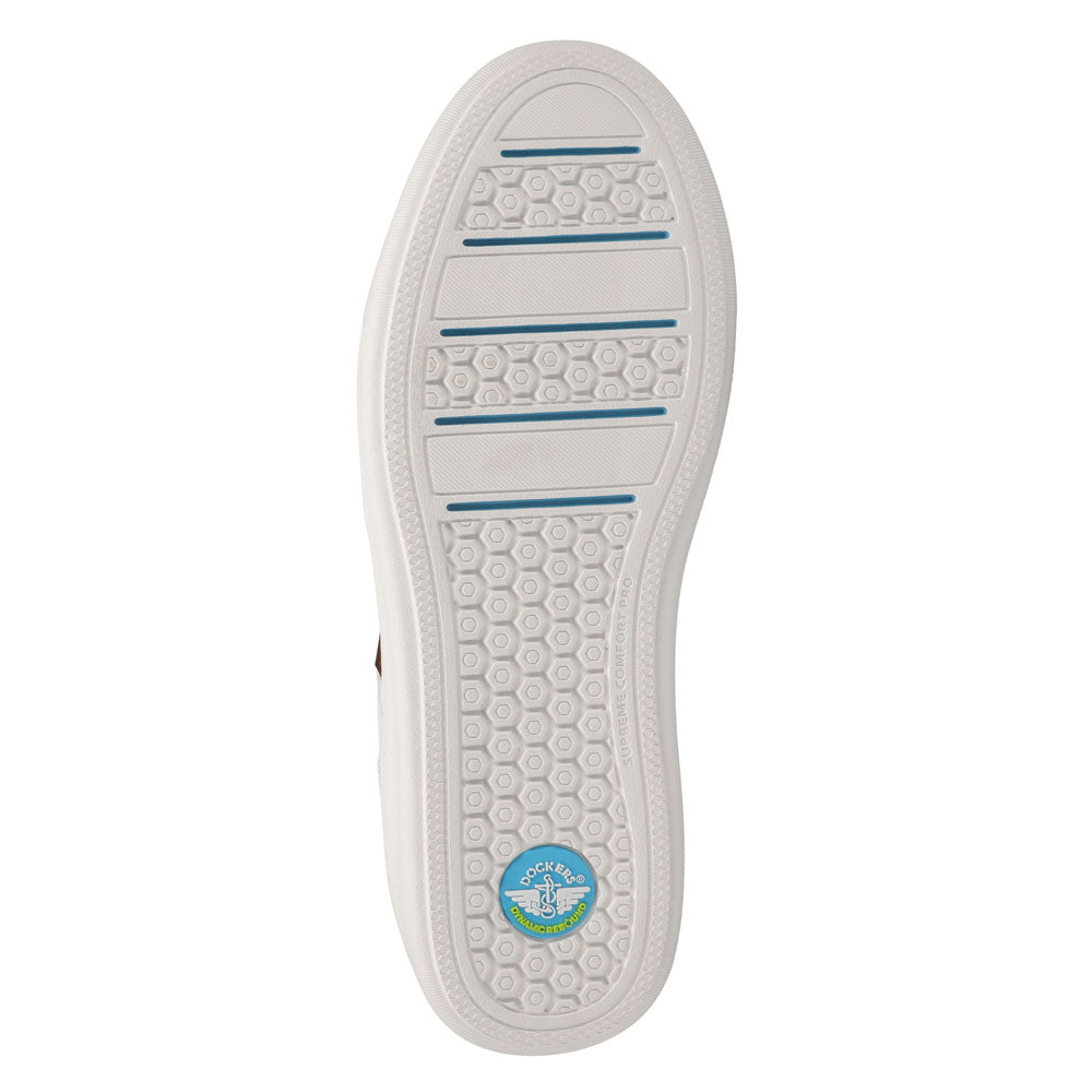 White-Dockers Mens Voyage Laser Perforated Tumbled Sneaker